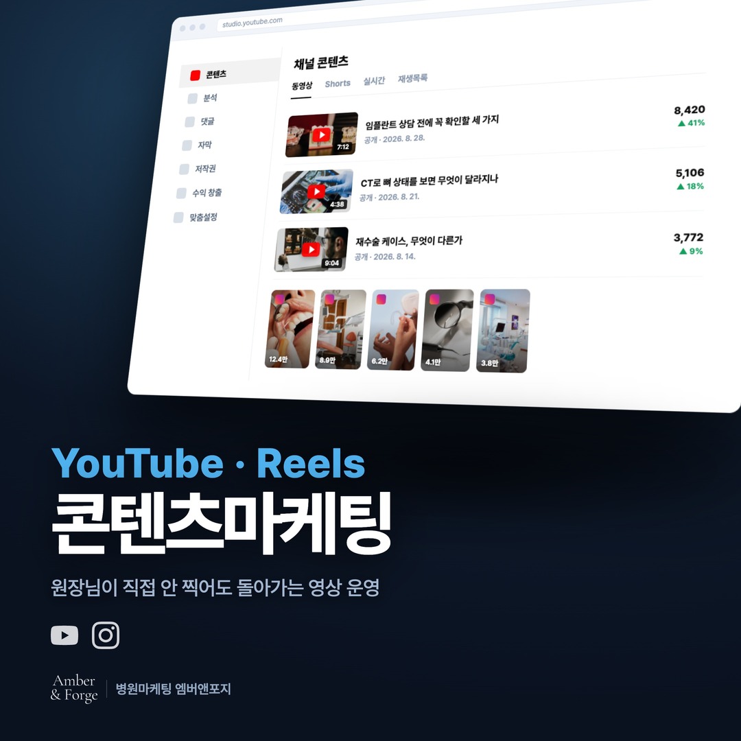 블로그·콘텐츠 — 치과·피부과 마케팅 대행사 엠버앤포지